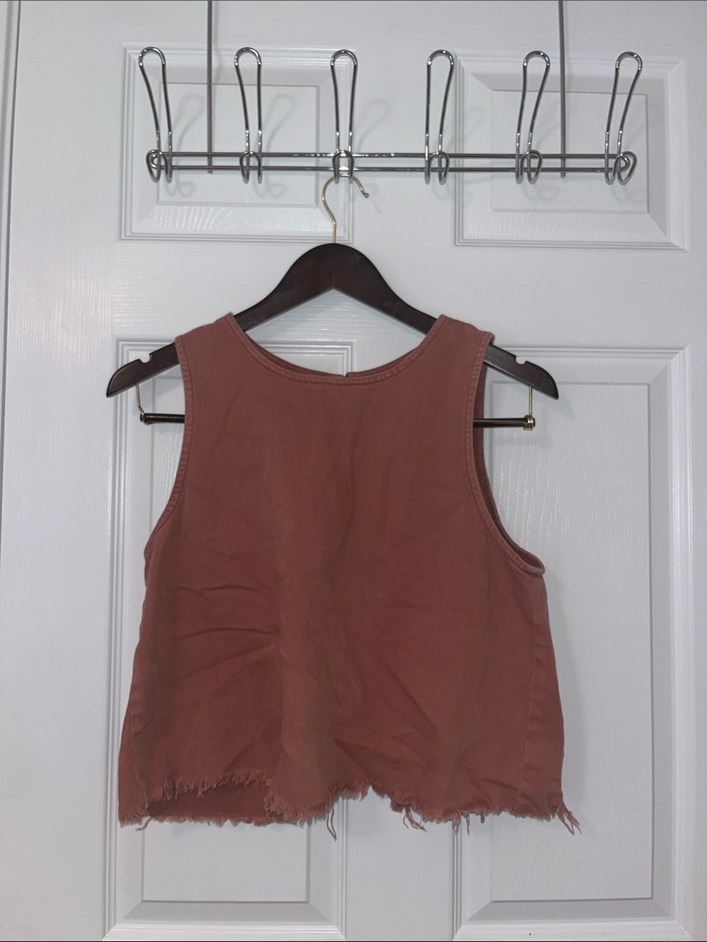 aerie Raw-Hem Sleeveless Tank Top in Rust